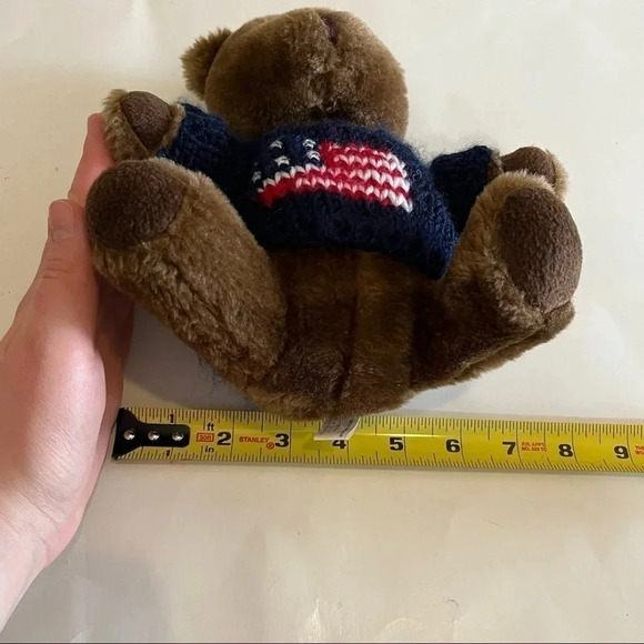 Goffa Teddy Bear Brown American Flag Sweater Plush Stuffed Animal Toy USA - Picture 6 of 7